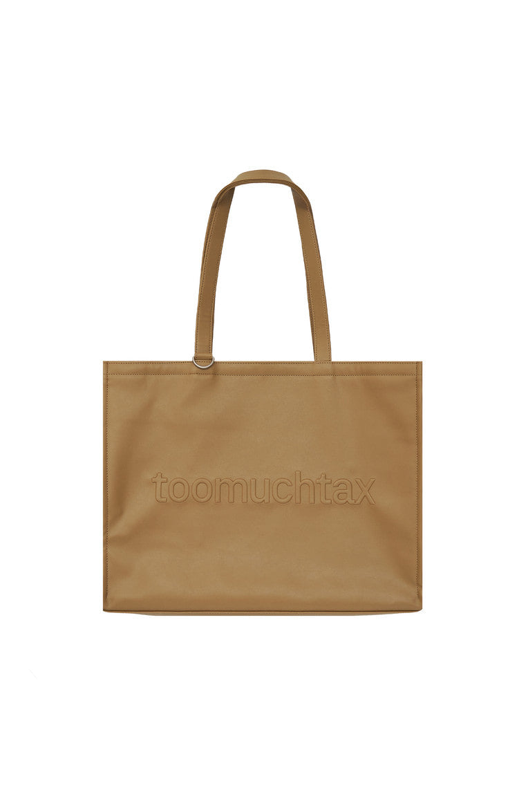 FAUX LEATHER 02 TOTE BAG (BEIGE)