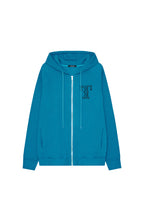 LEO HOTFIX WAFFLE ZIP-UP HOODIE (TEAL)