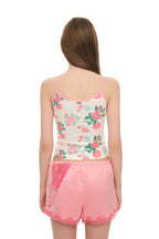 ROSE STENCIL SLEEVELESS TOP (RED)