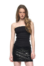 SMOCKED TUBE TOP (BLACK)