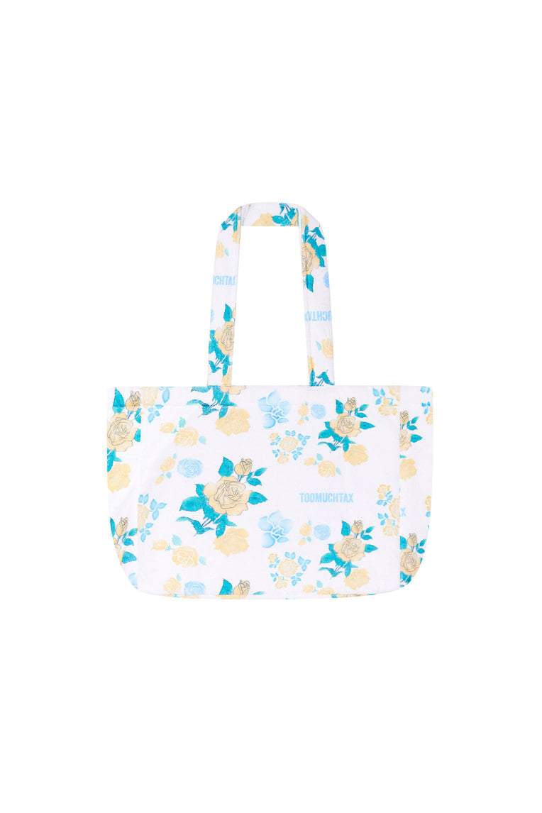 ROSE STENCIL TERRY BAG (WHITE)
