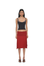 SLIT MIDI SKIRT PANTS (RED)