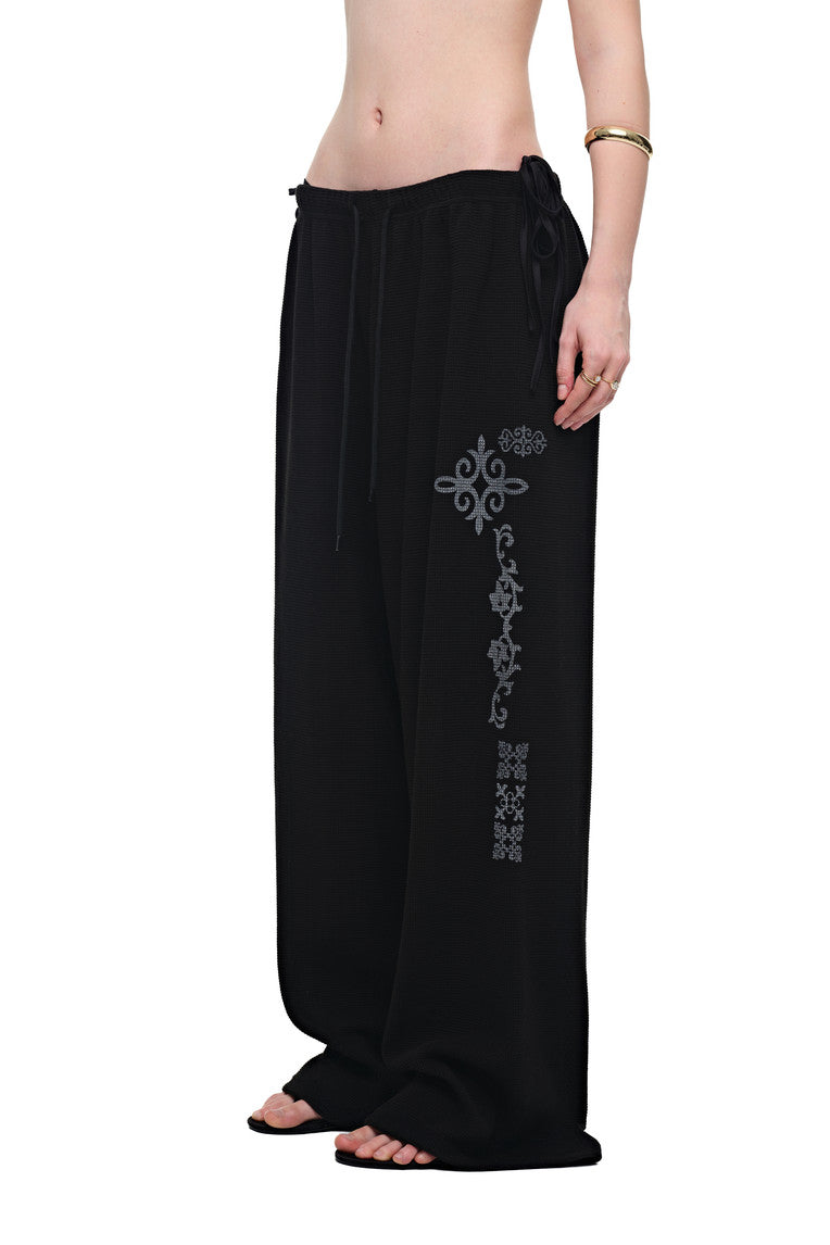 LEO WAFFLE PANTS (BLACK)