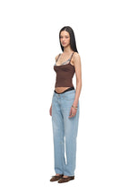 BRA-LAYERED SLEEVELESS TOP (LEOPARD/BROWN)
