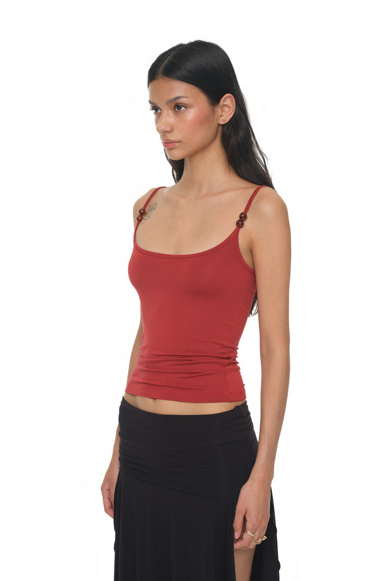 BUBBLE BEAD TANK TOP (RED)