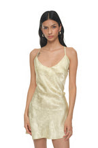 OPEN BACK MINI SLIP DRESS (LIME)