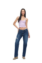 SLIM STRAIGHT-FIT JEANS (BLUE)