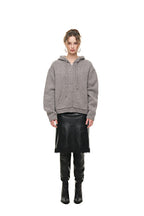 HEAVY KNIT ZIP-UP HOODIE (MELANGE GRAY)