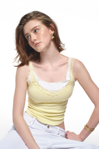 LAYERED LACE CAMI-TOP (LEMON)