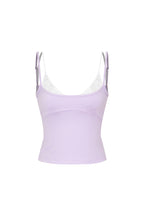 BRA-LAYERED SLEEVELESS TOP (LACE/LAVENDER)