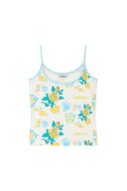 ROSE STENCIL SLEEVELESS TOP (YELLOW)